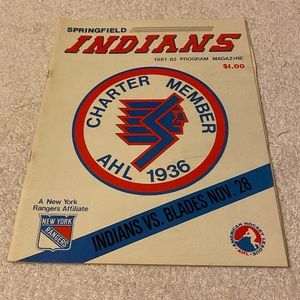 Springfield Indians AHL Hockey Vintage 1981 Souvenir Program